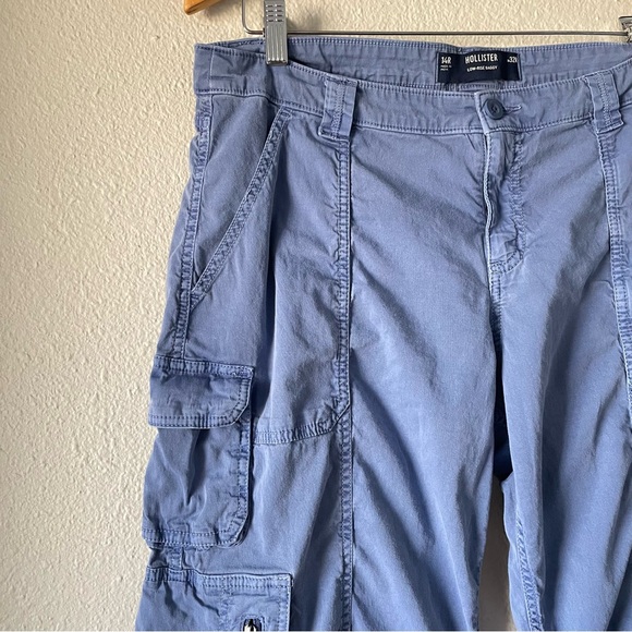 Hollister Low Rise Baggy Cargo Pants Womens 14 Blue Utility Skater Street Grunge - Picture 4 of 16
